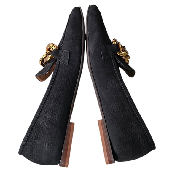 NEW Pedro Anton Black Gold Chain Link Suede Leather Loafers - 9.5 / 10 - Picture 9 of 16